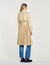 Pleated trench coat with belt