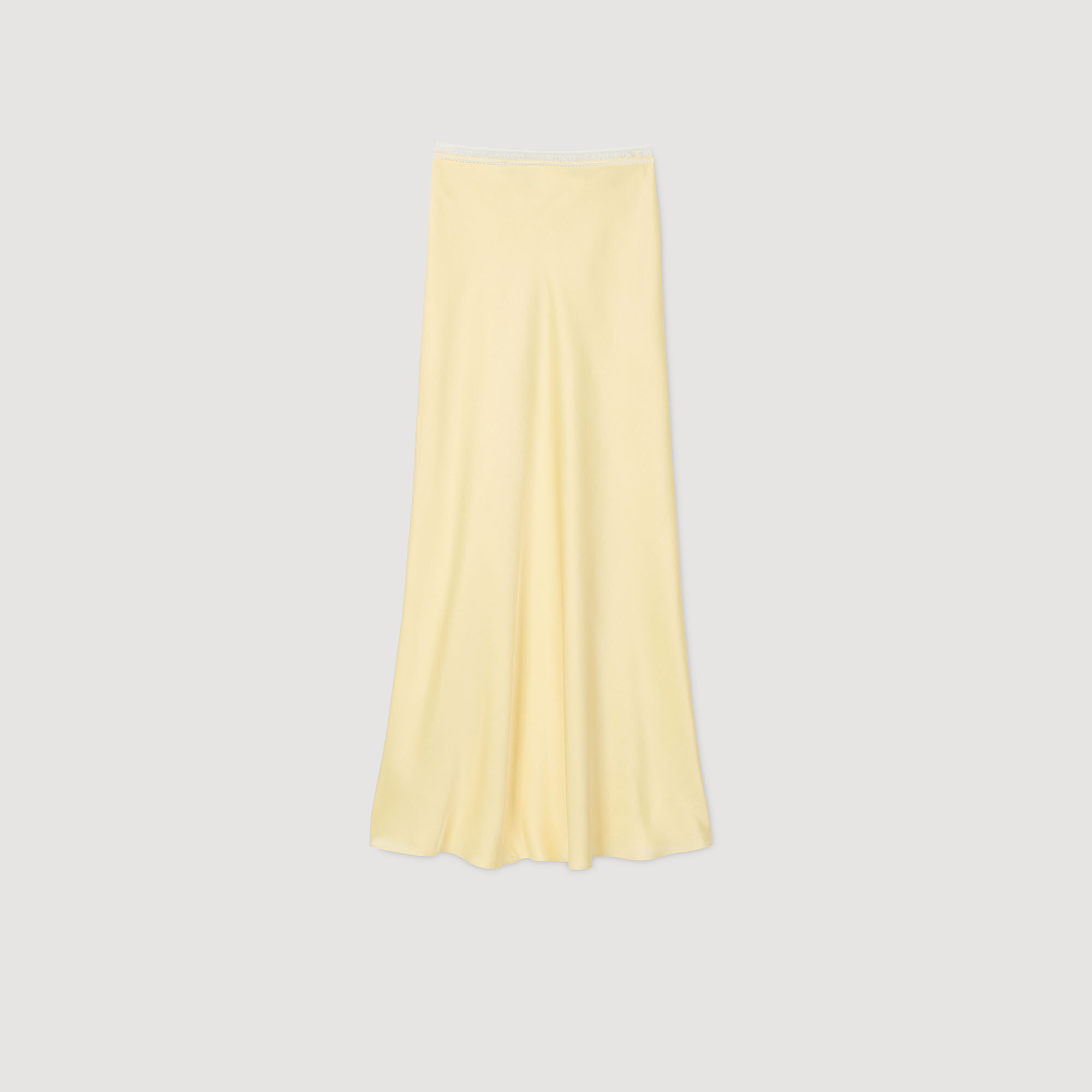 Long satin-effect skirt