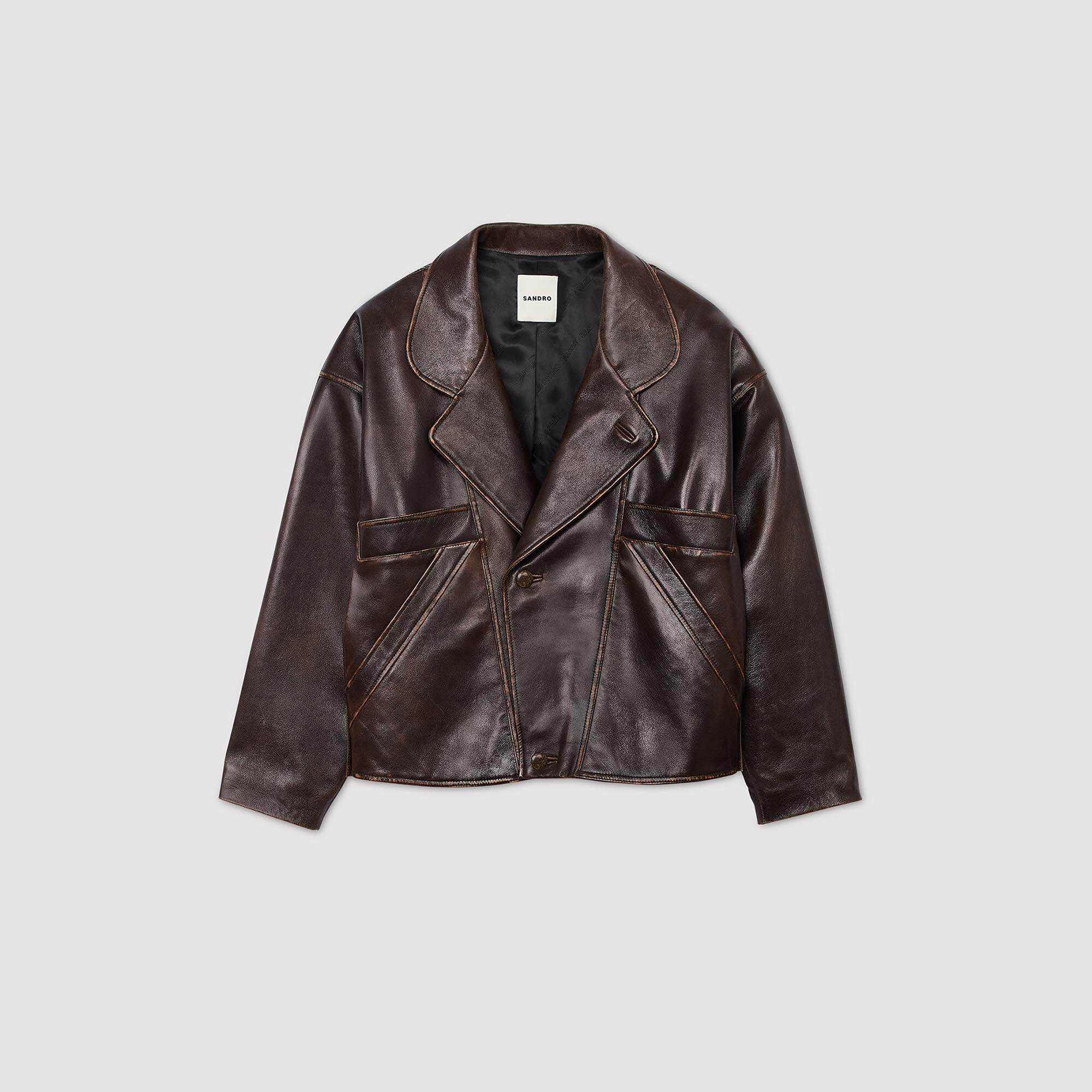 Blouson en cuir oversize