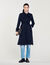 Trench coat with pleated inset