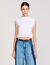 Cropped T-shirt with lace detail