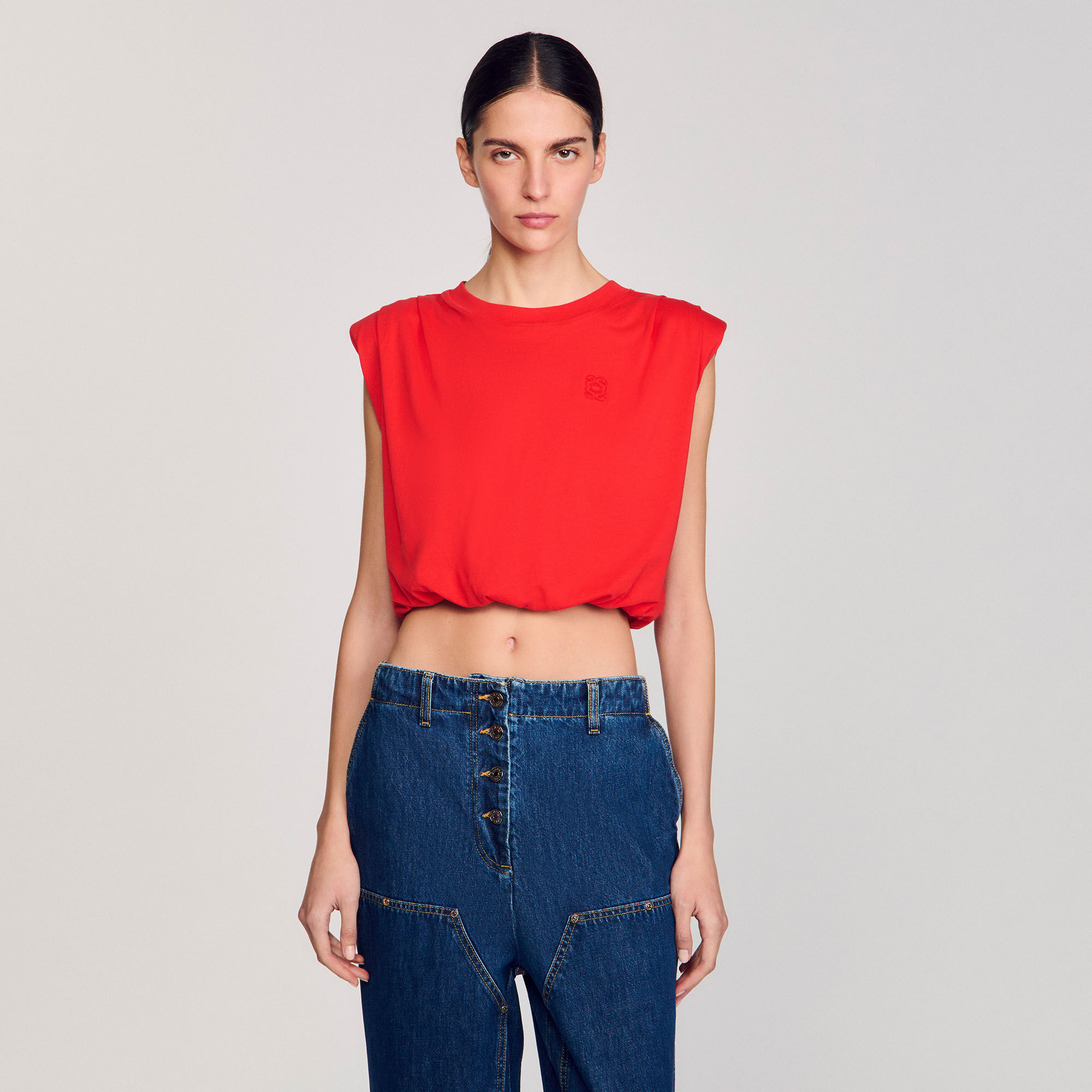 Short draped T-shirt