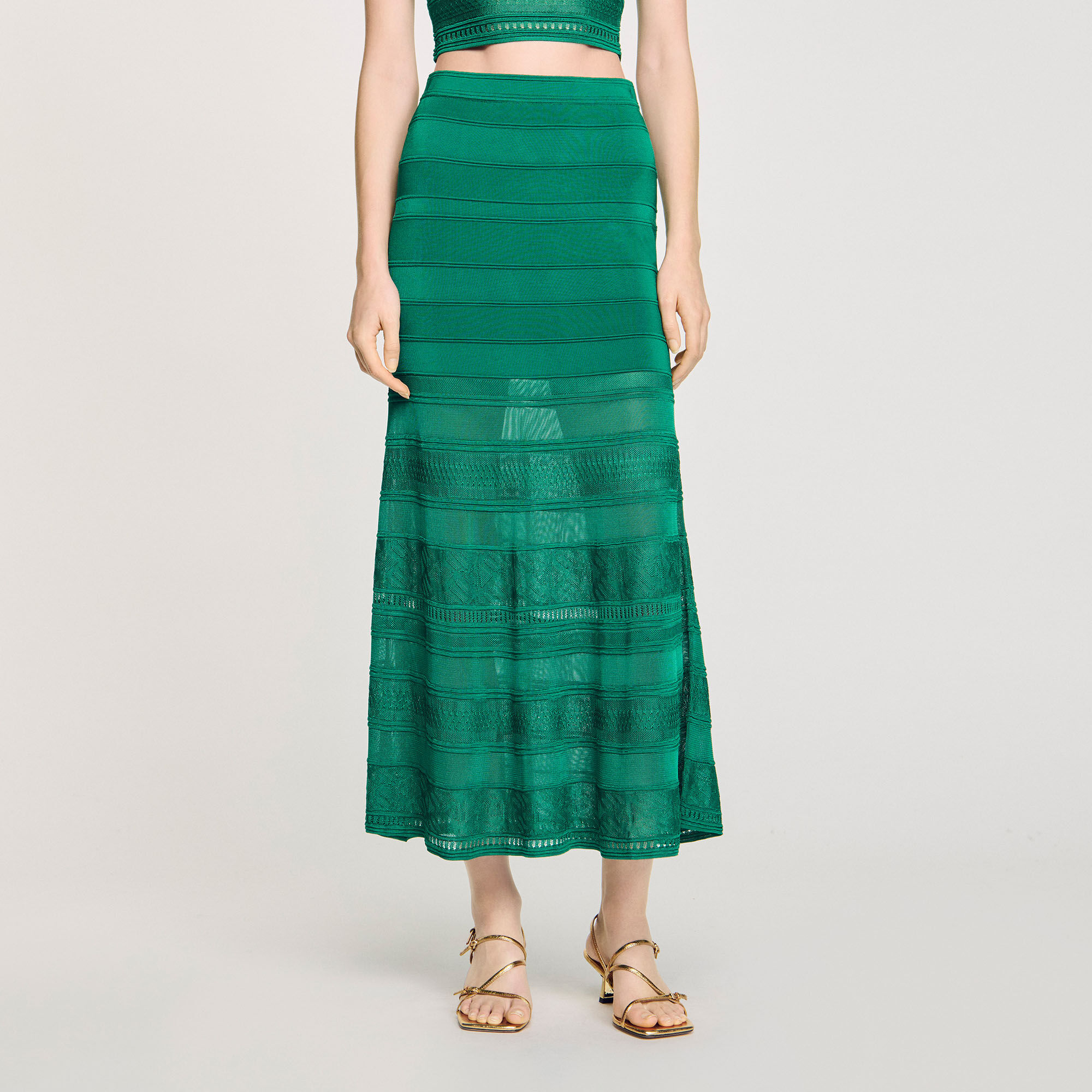 Long decorative knit skirt