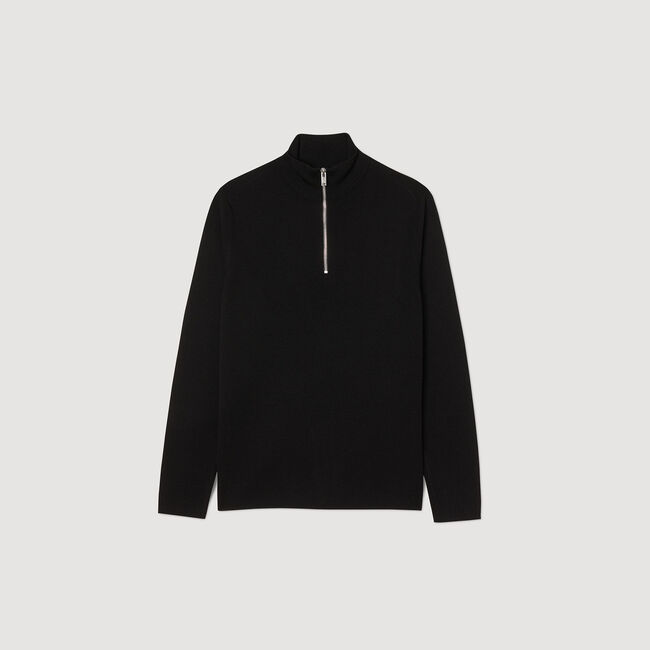Pull en laine à col zippé