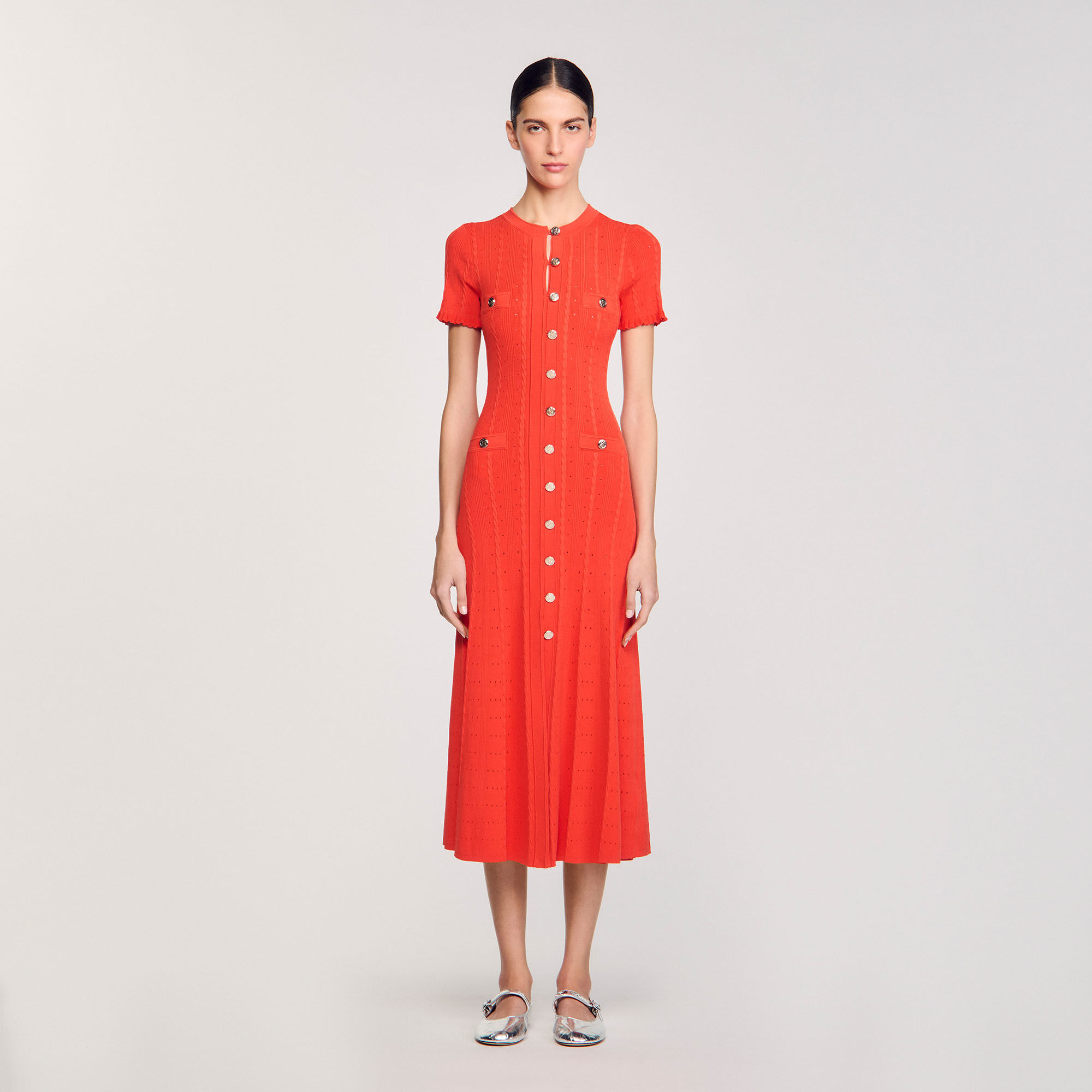 Langes Strickkleid