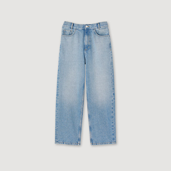 Low-rise straight-leg jeans
