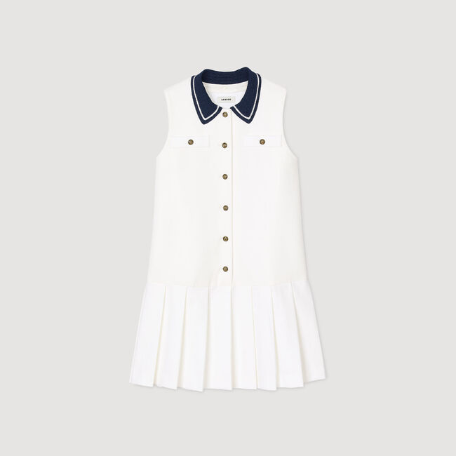 Kurzes Kleid mit Kontrastkragen