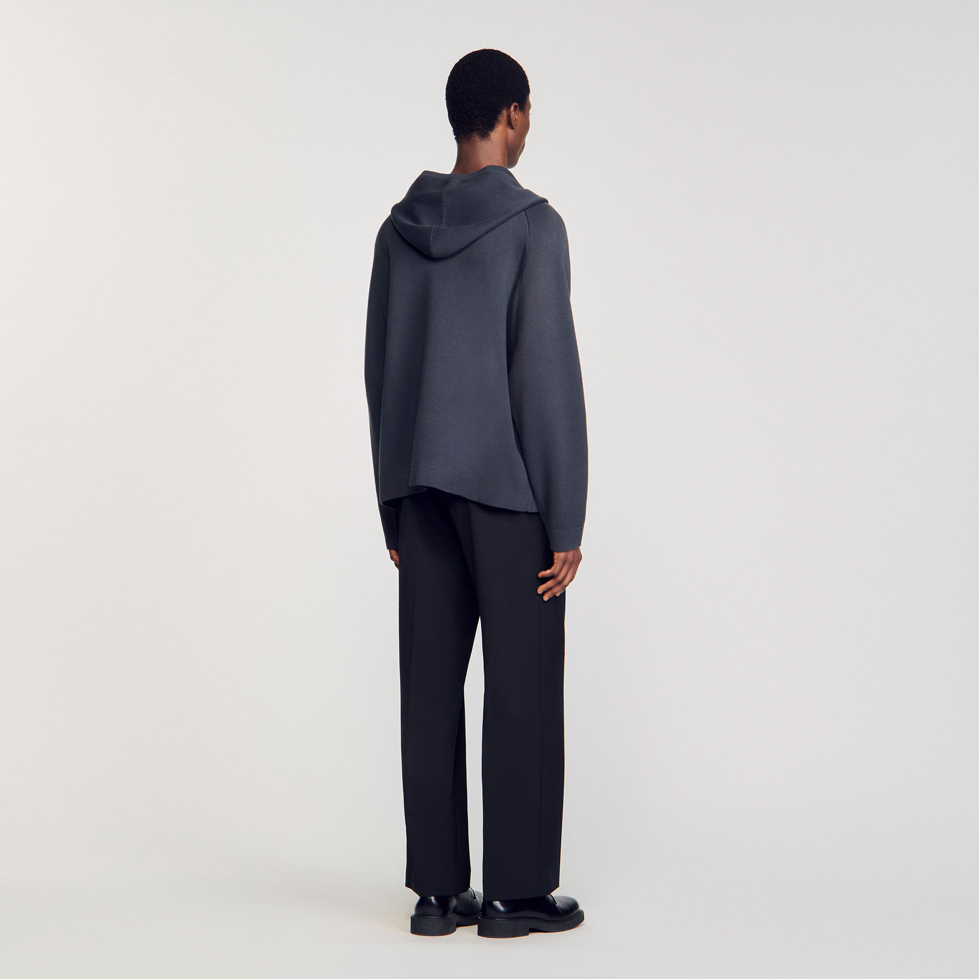 Cardigan à capuche en maille milano