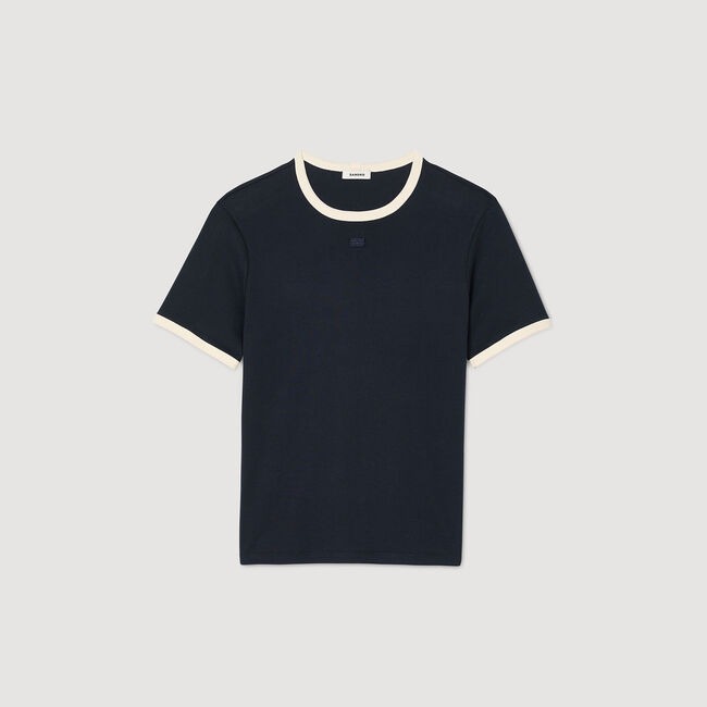 Zweifarbiges T-Shirt mit Patch