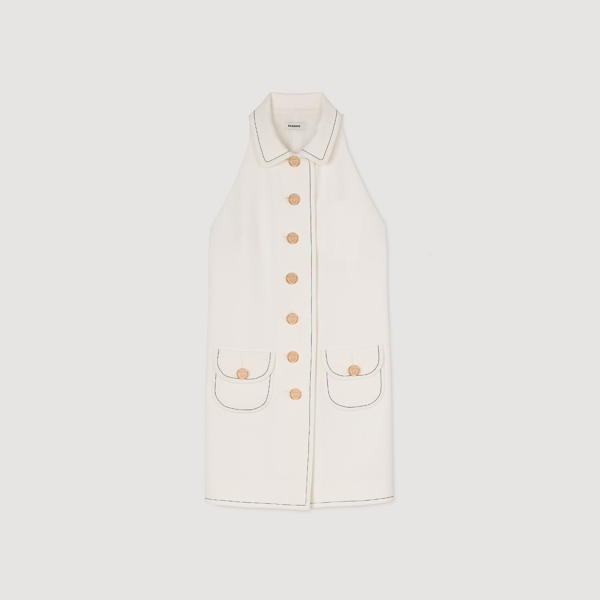 Robe courte à col claudine