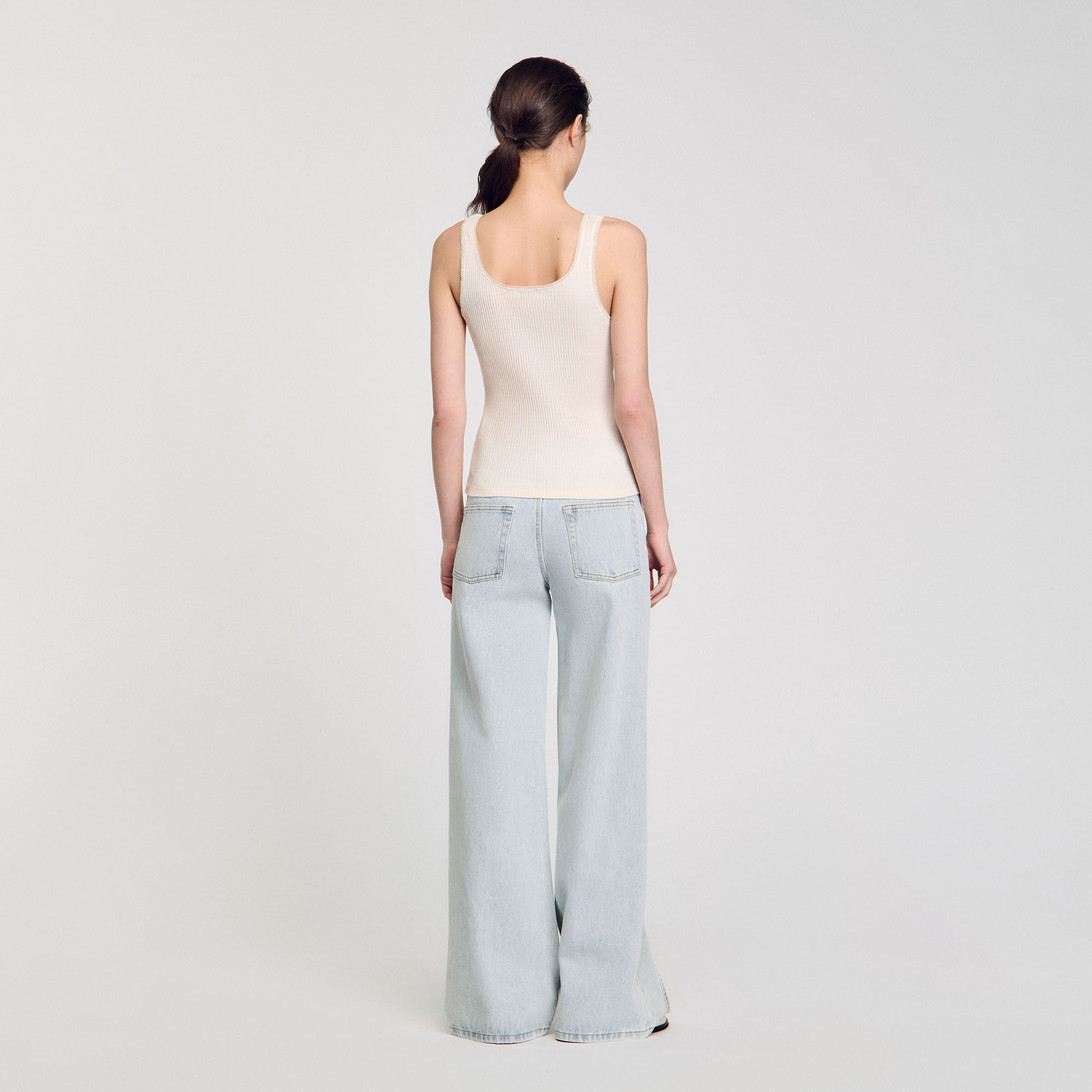 Rib knit vest top