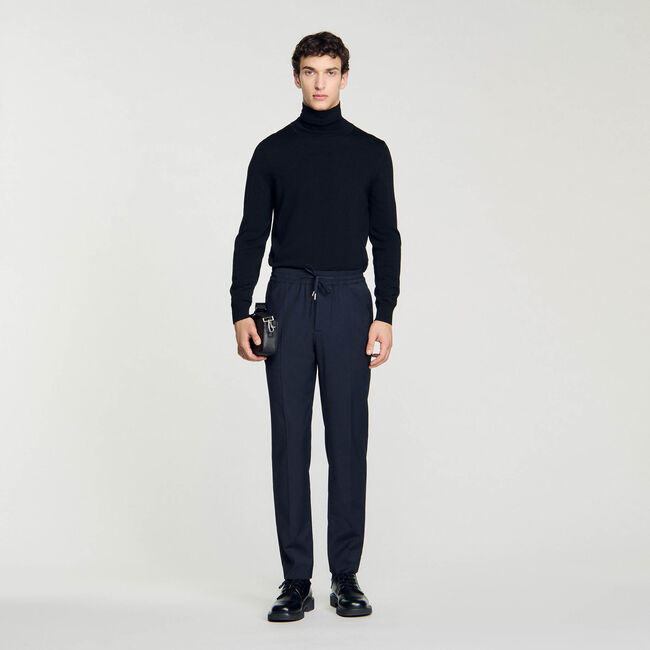 Pantalon droit élastiqué