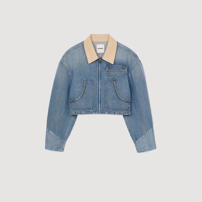 Denim jacket with studs