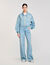 Blouson en jean strassé et perlé