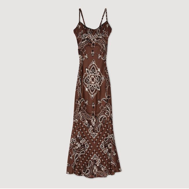 Langes Kleid mit Bandana-Muster