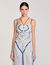 Langes Kleid mit Spiralenprint