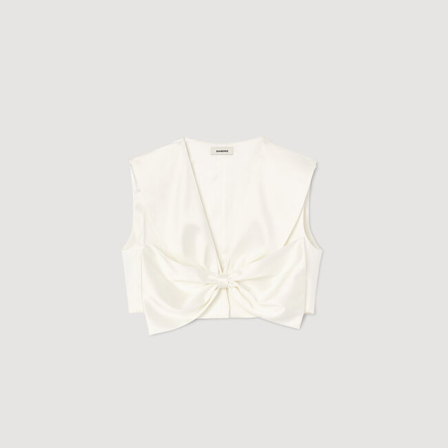Satin-effect crop top