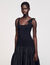 Langes Kleid aus Materialmix