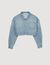 Blouson en jean strassé et perlé