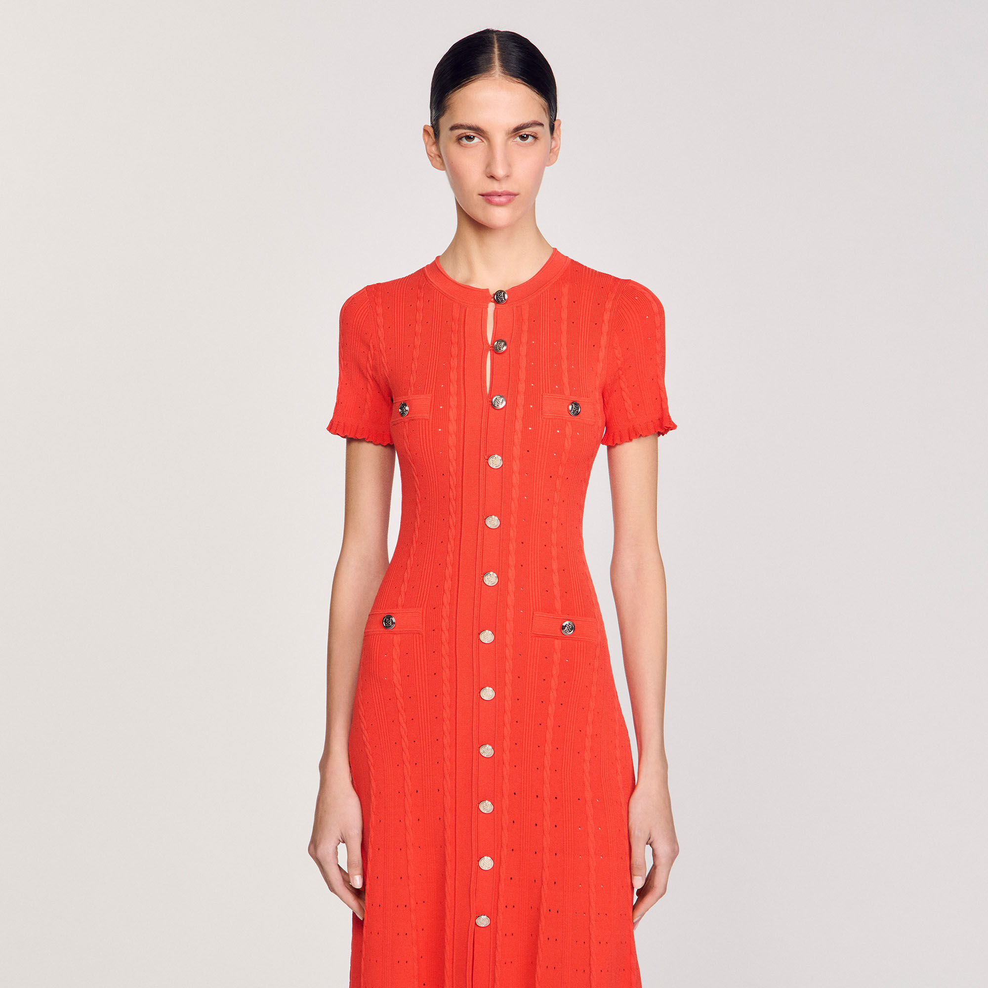 Langes Strickkleid