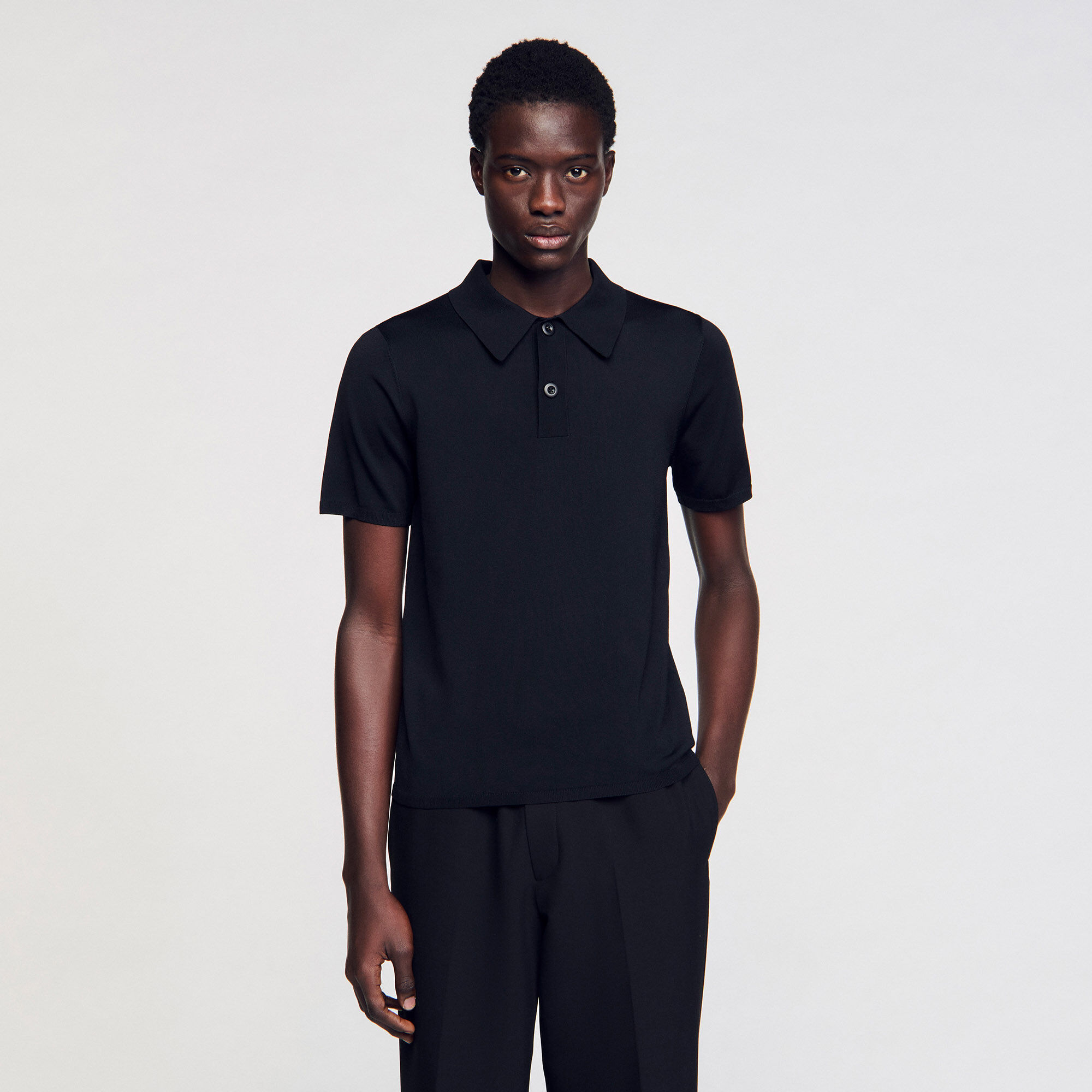 Polo en maille à manches courtes