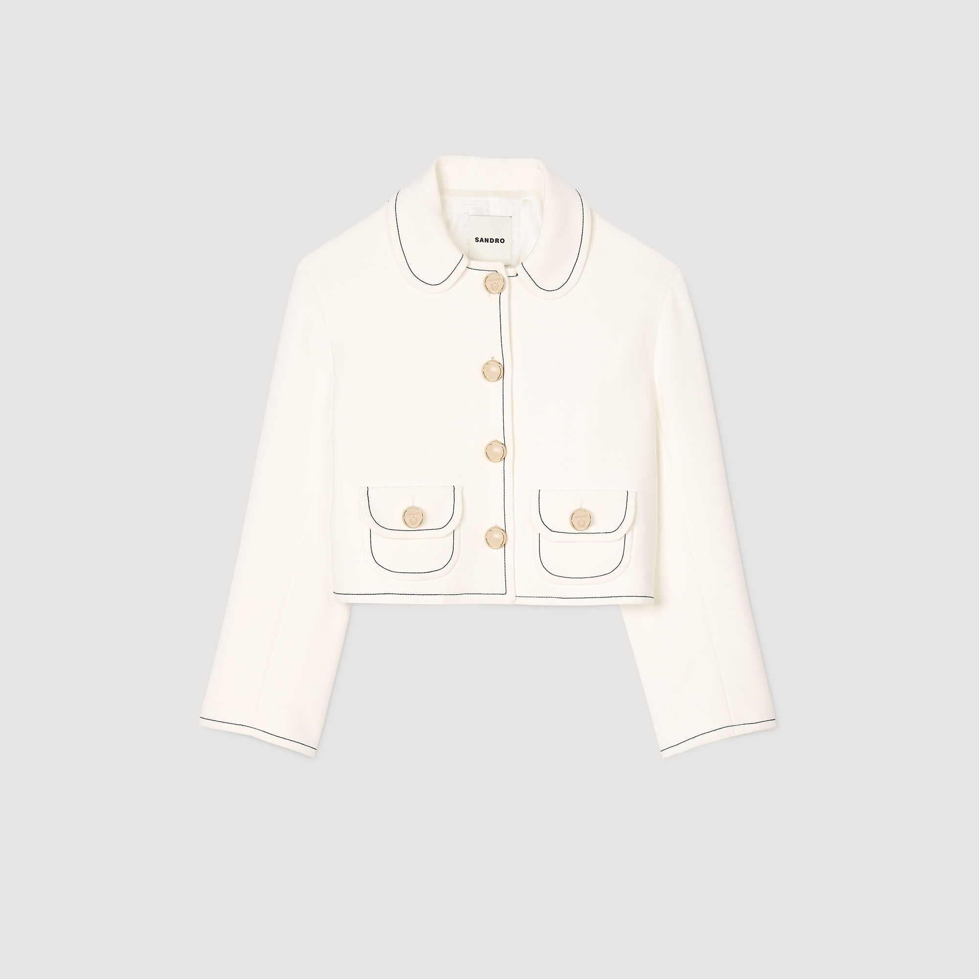 Kurze Jacke mit Bubikragen