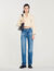 Flared faded jeans