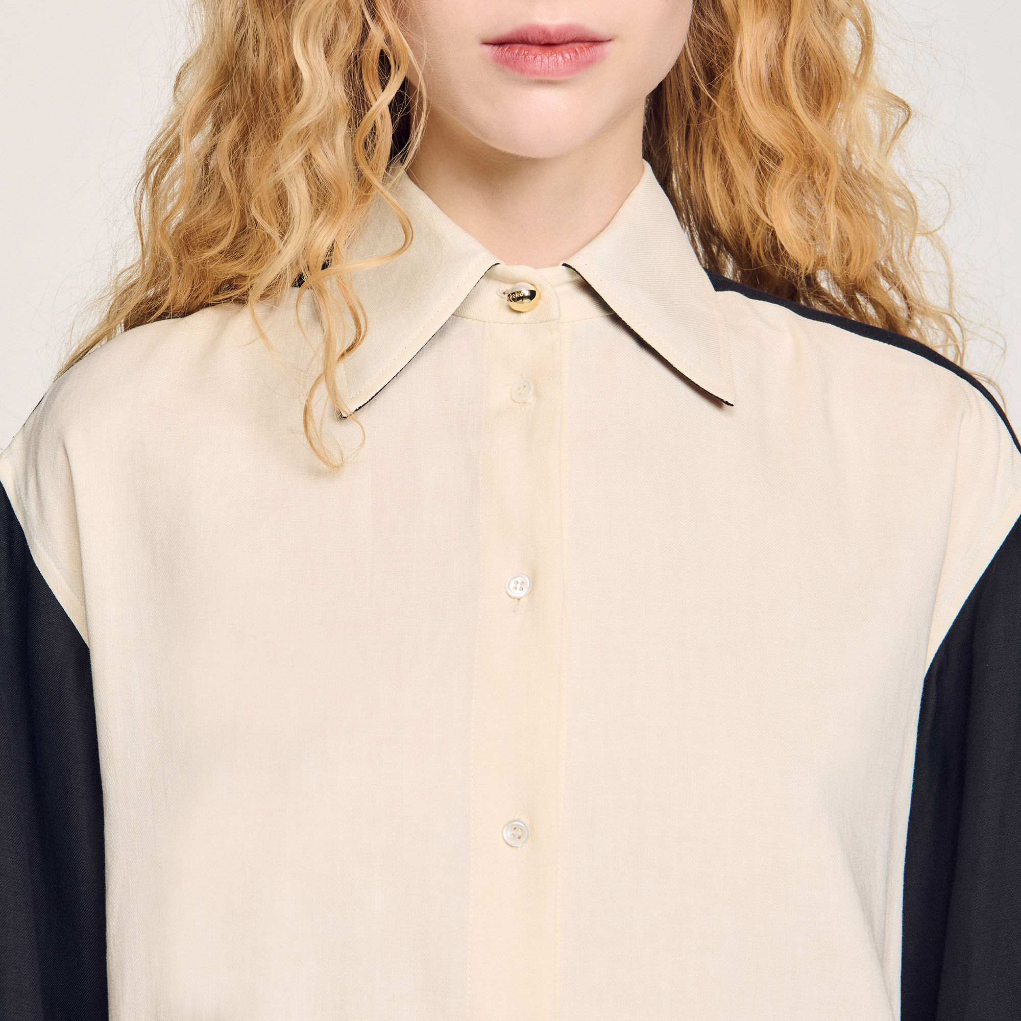 Chemise bicolore en lin