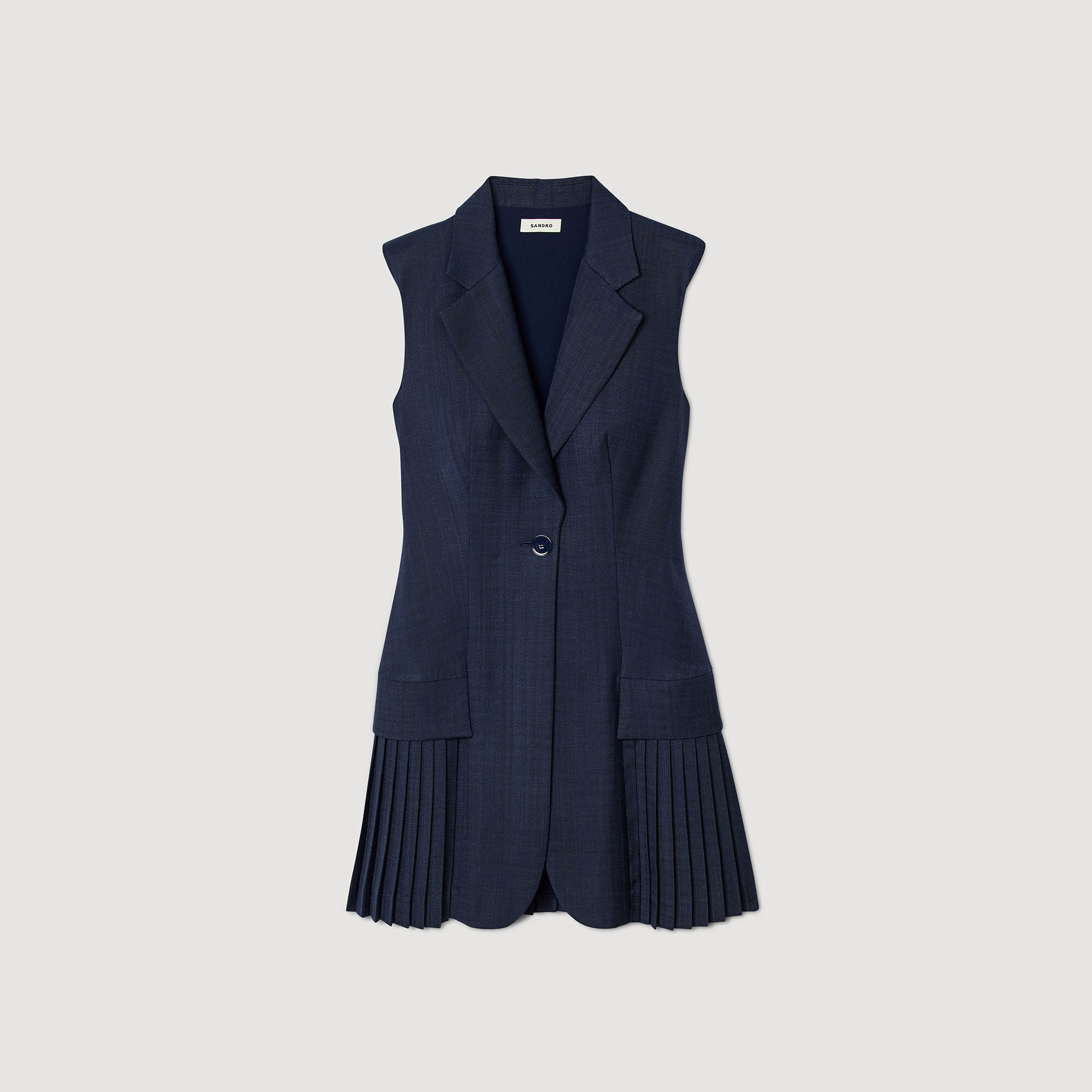 Robe courte tailleur plissée 