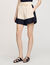 Short bicolore en lin