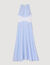 Langes Streifenkleid mit Spitze