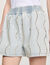 Beaded and rhinestone denim shorts