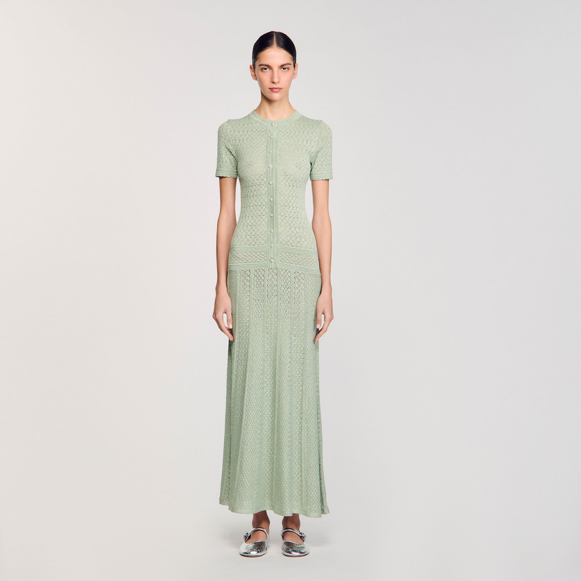 Robe longue en maille