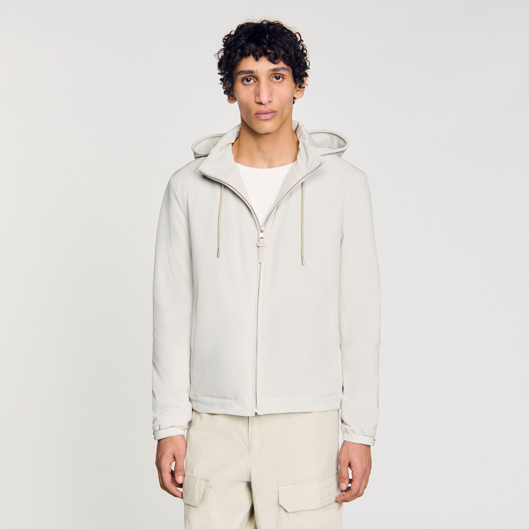 Zip-up hooded jacket