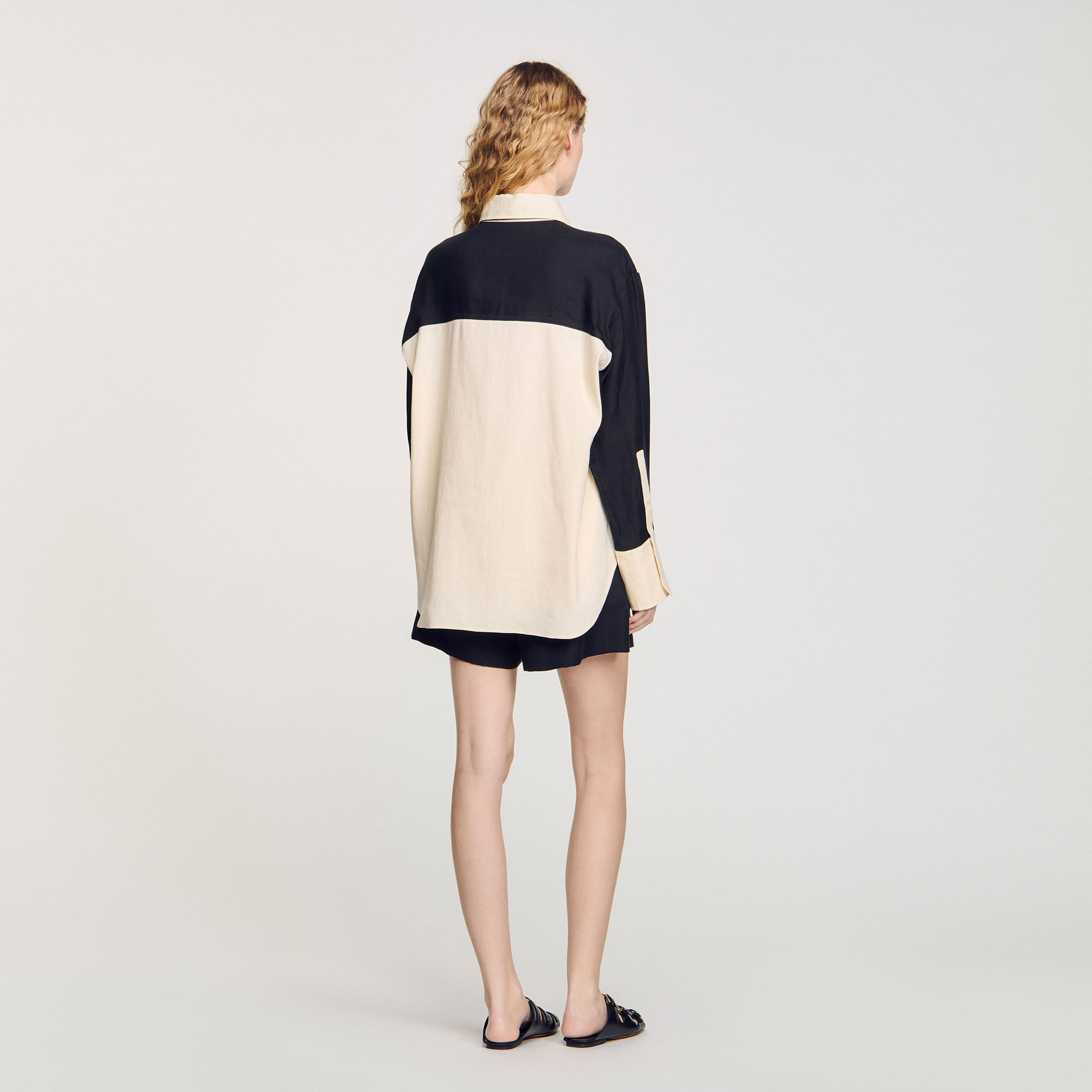 Chemise bicolore en lin