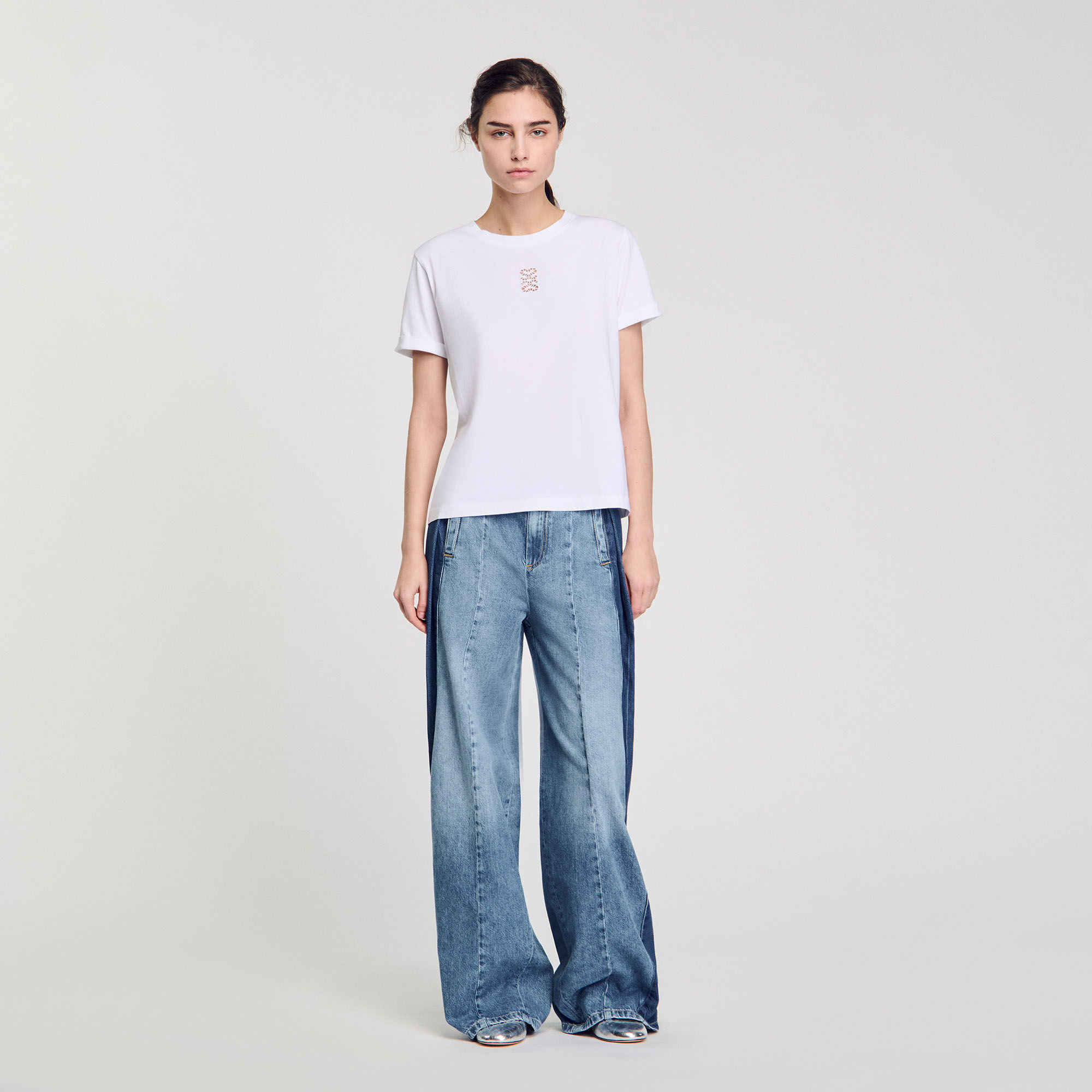 T-shirt en coton à broderie