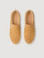 Split leather slip-ons