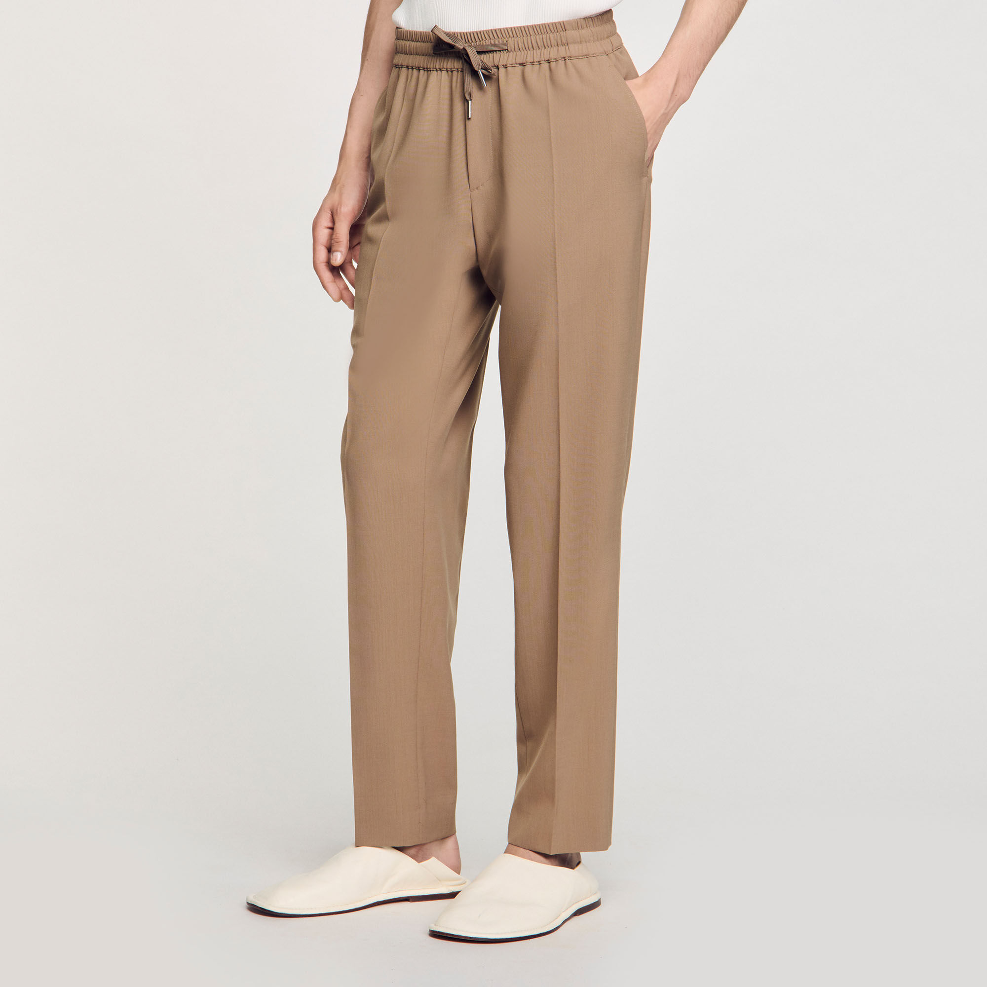 Pantalon droit élastiqué
