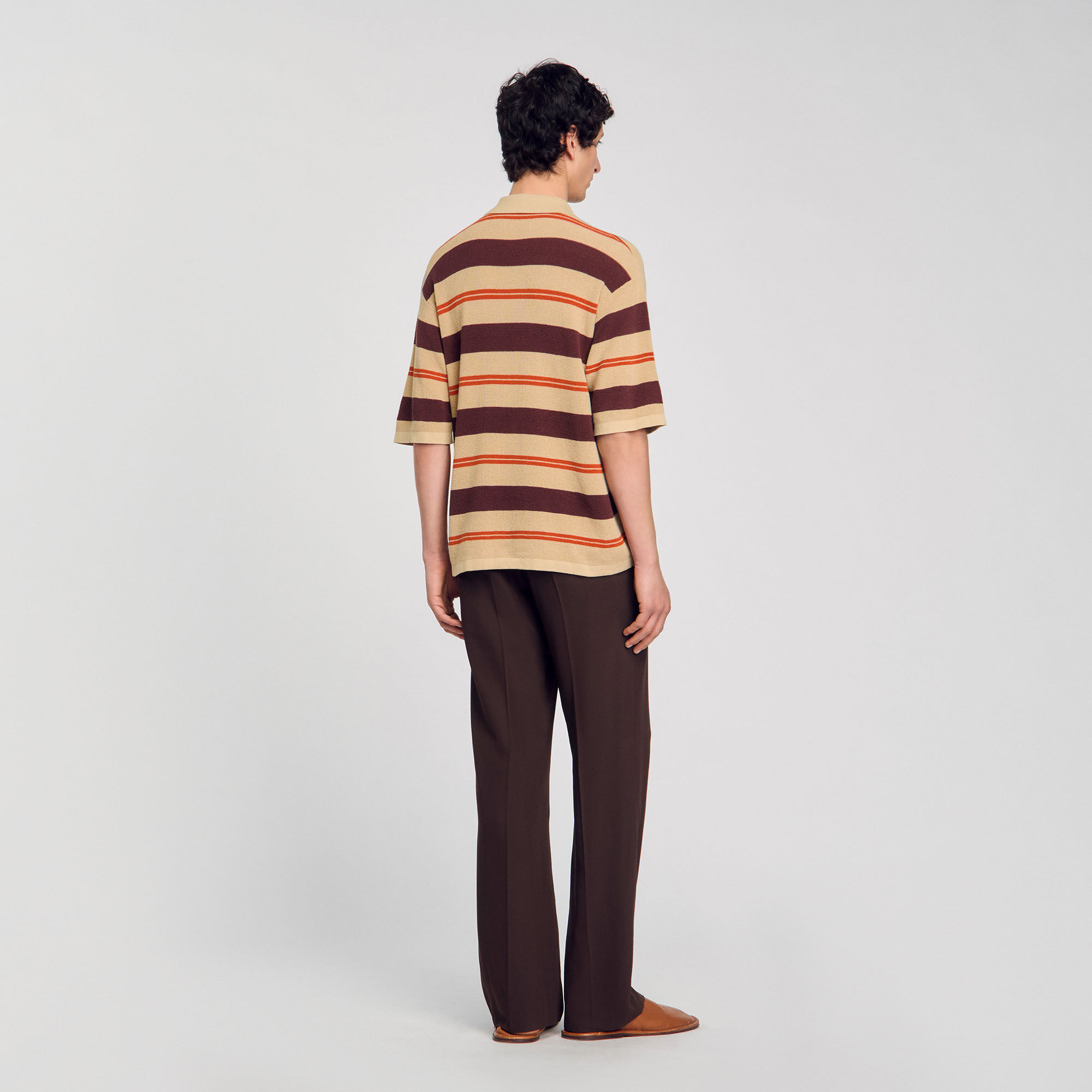 Polo rayé en maille