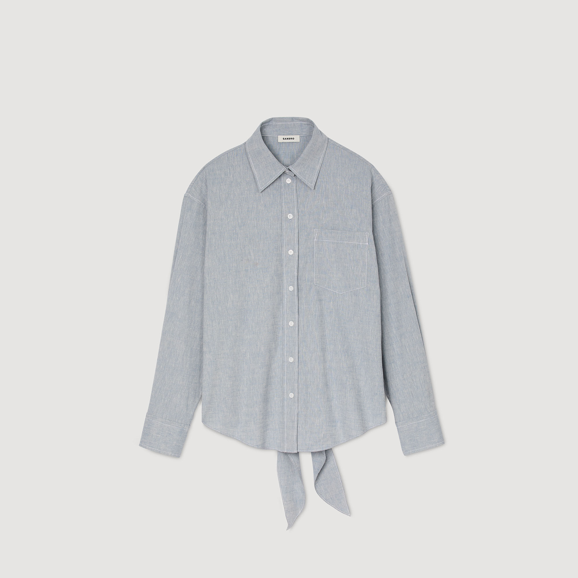 Chemise longue à dos noué