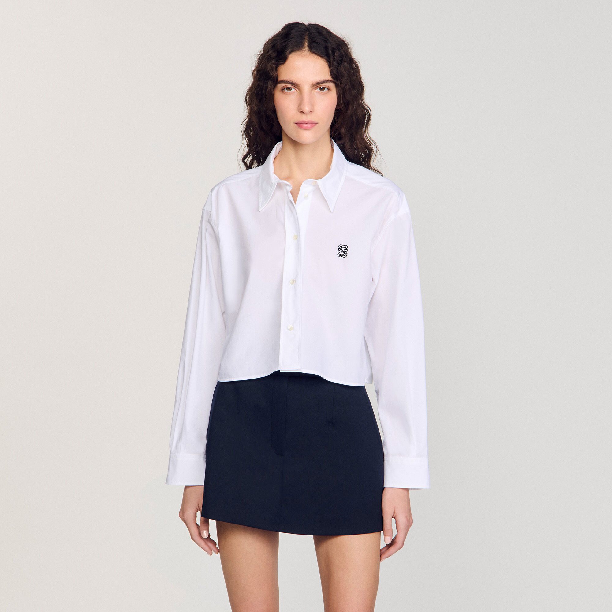 Chemise courte en popeline