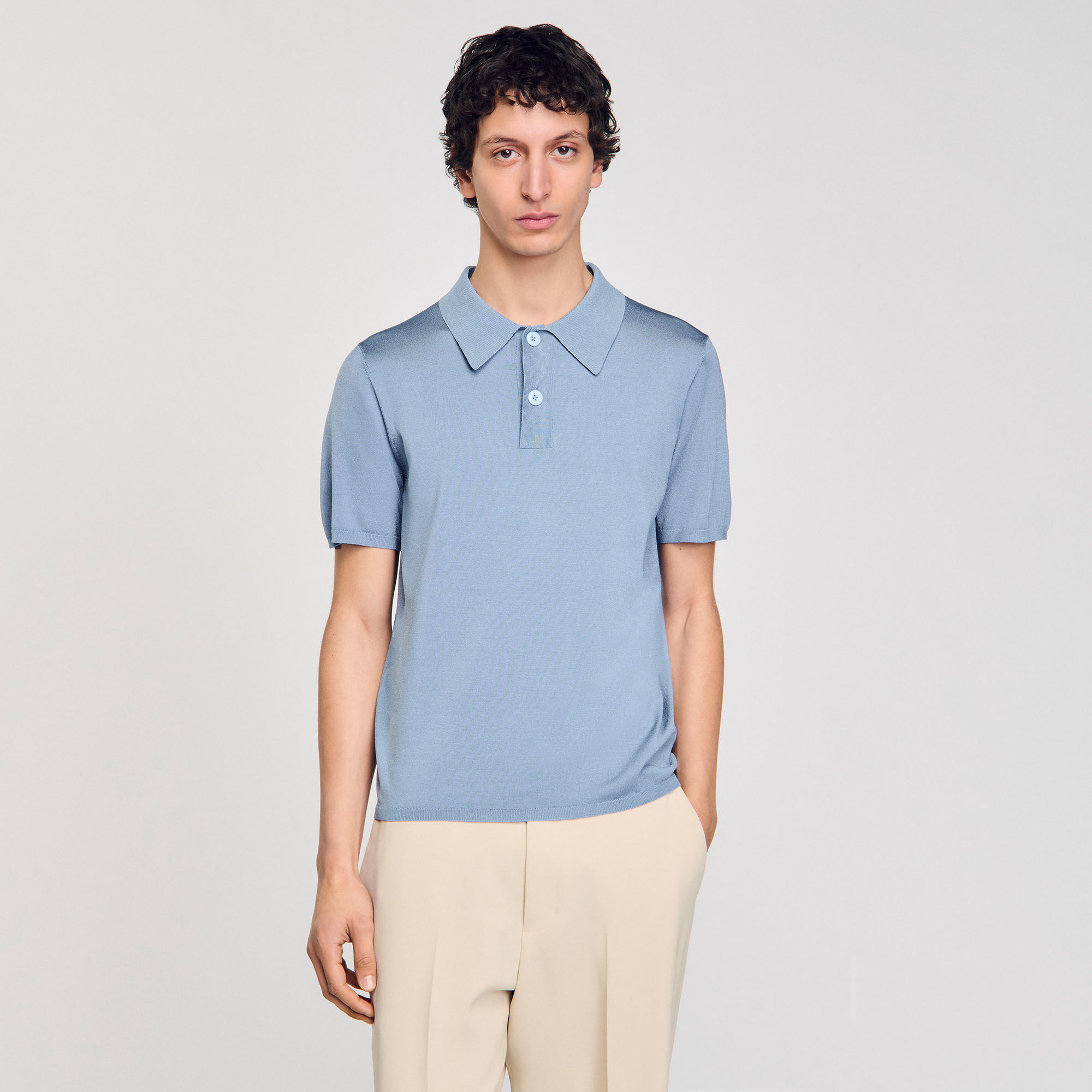 Polo en maille à manches courtes