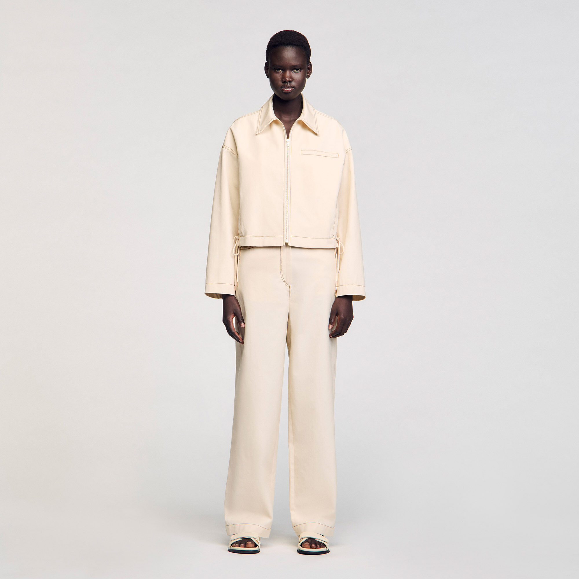 Blouson en jean à lacets