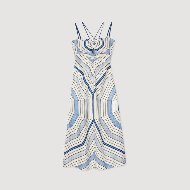 Langes Kleid mit Spiralenprint
