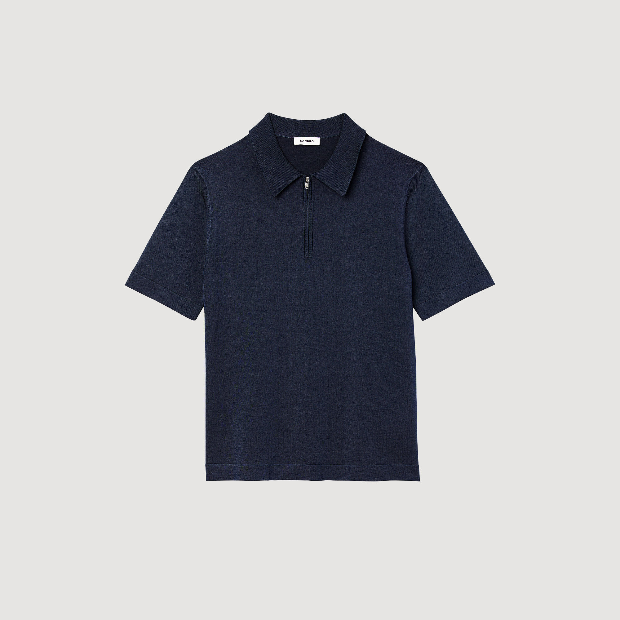 Polo en maille à col zippé