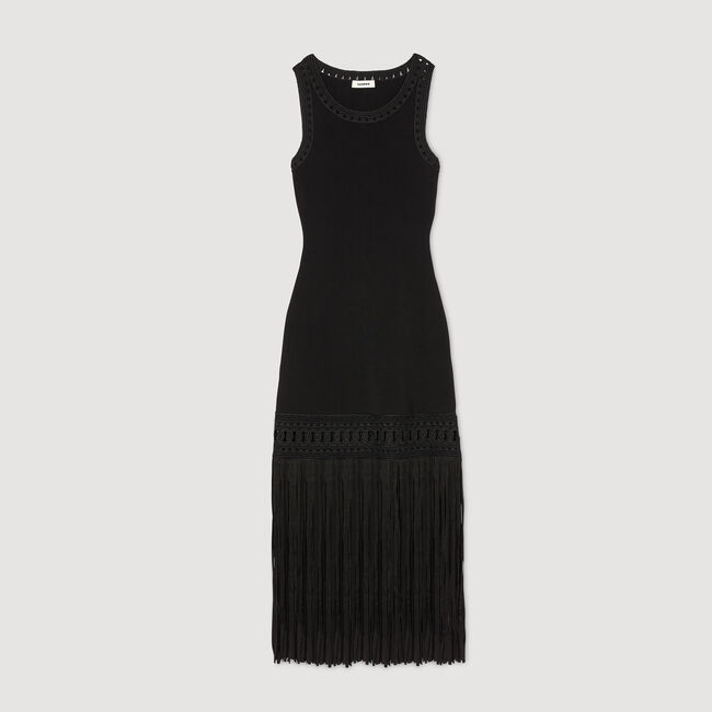 Robe en maille frangée