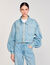 Blouson en jean strassé et perlé