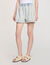 Beaded and rhinestone denim shorts
