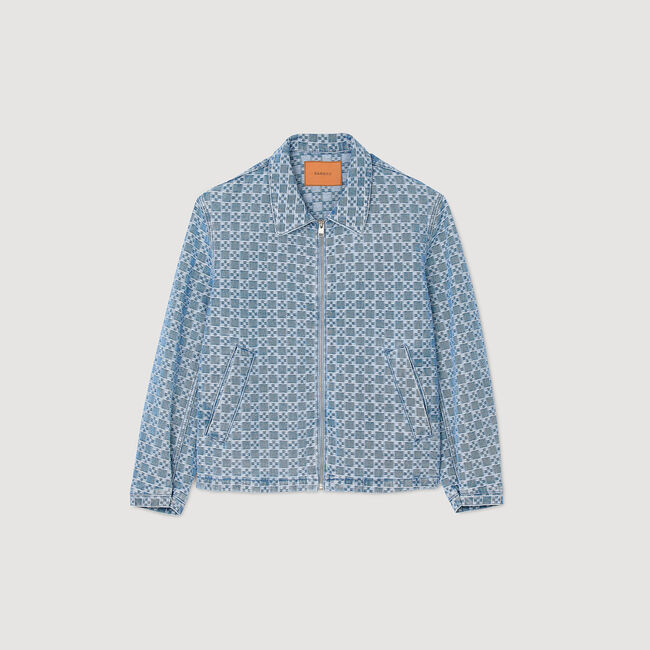Square cross denim jacket