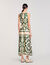 Leaf print maxi dress